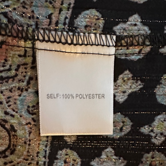 Rose & Olive Black and Beige Patterned Boho Blouse EUC - Picture 7 of 7